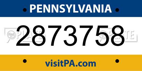 2873758 Pennsylvania License Plate
