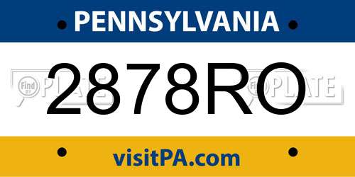 2878RO Pennsylvania License Plate