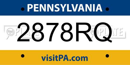 2878RQ Pennsylvania License Plate
