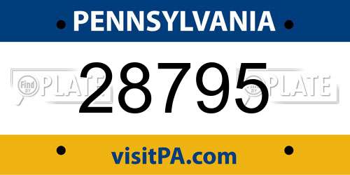 28795 Pennsylvania License Plate