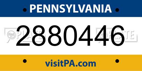 2880446 Pennsylvania License Plate