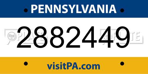 2882449 Pennsylvania License Plate
