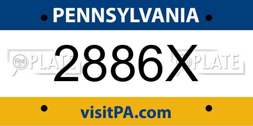 2886X Pennsylvania License Plate