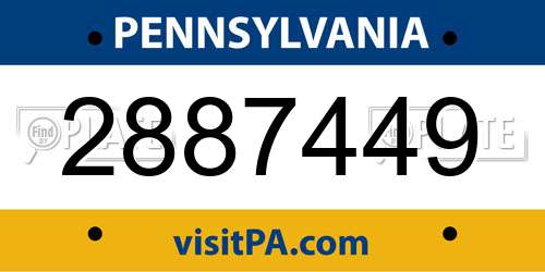 2887449 Pennsylvania License Plate