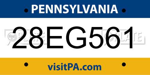28EG561 Pennsylvania License Plate