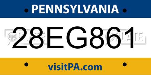 28EG861 Pennsylvania License Plate