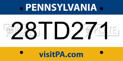 28TD271 Pennsylvania License Plate