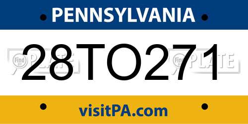 28TO271 Pennsylvania License Plate