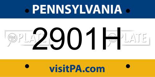 2901H Pennsylvania License Plate