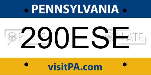 290ESE Pennsylvania License Plate