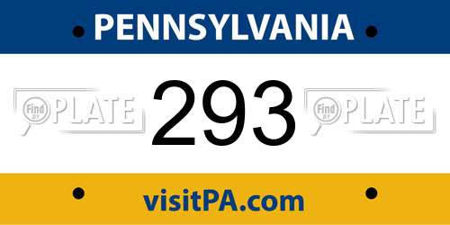 293 Pennsylvania License Plate