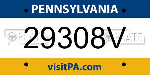 29308V Pennsylvania License Plate