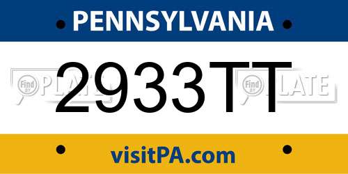 2933TT Pennsylvania License Plate