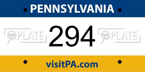294 Pennsylvania License Plate