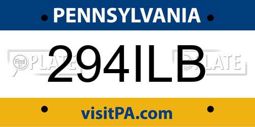 294ILB Pennsylvania License Plate