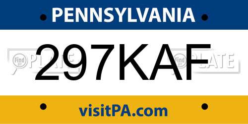 297KAF Pennsylvania License Plate
