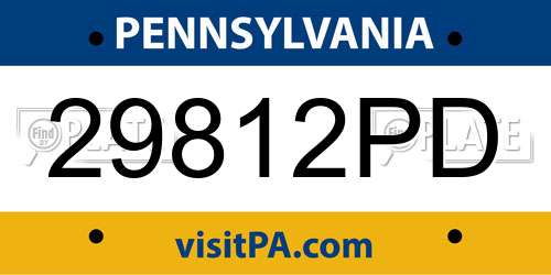 29812PD Pennsylvania License Plate