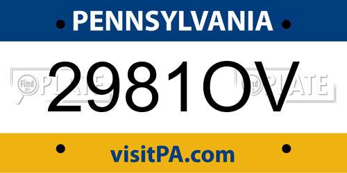 2981OV Pennsylvania License Plate