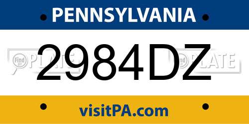 2984DZ Pennsylvania License Plate