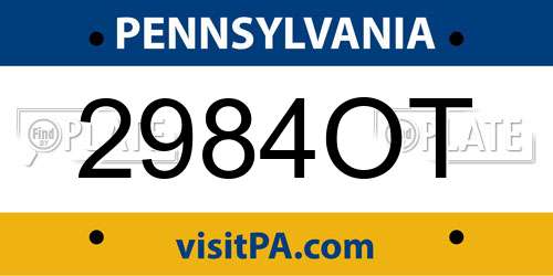 2984OT Pennsylvania License Plate