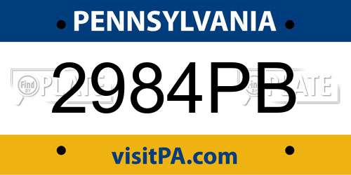 2984PB Pennsylvania License Plate