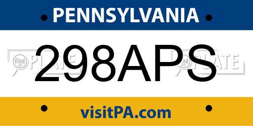 298APS Pennsylvania License Plate