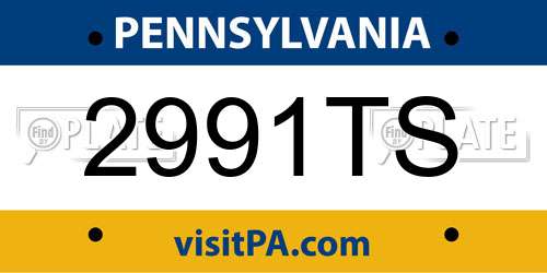 2991TS Pennsylvania License Plate