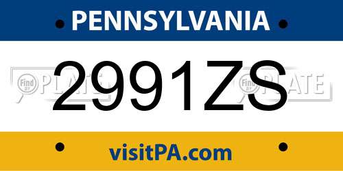 2991ZS Pennsylvania License Plate