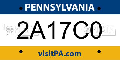 2A17C0 Pennsylvania License Plate