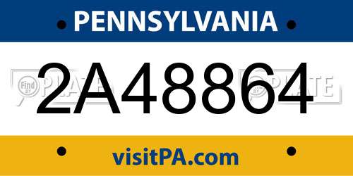 2A48864 Pennsylvania License Plate