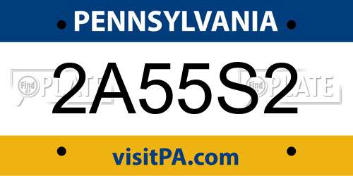 2A55S2 Pennsylvania License Plate