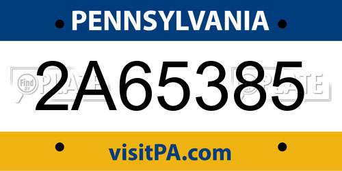 2A65385 Pennsylvania License Plate