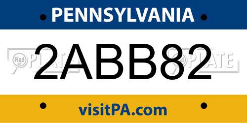 2ABB82 Pennsylvania License Plate