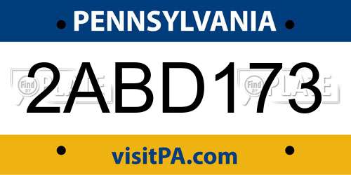 2ABD173 Pennsylvania License Plate