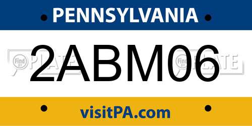 2ABM06 Pennsylvania License Plate