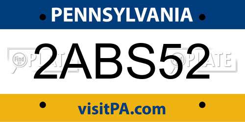 2ABS52 Pennsylvania License Plate