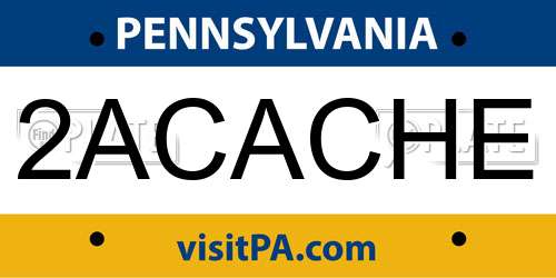 2ACACHE Pennsylvania License Plate