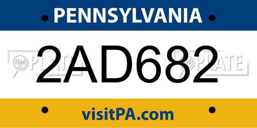 2AD682 Pennsylvania License Plate