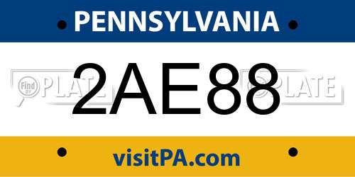 2AE88 Pennsylvania License Plate
