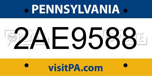 2AE9588 Pennsylvania License Plate