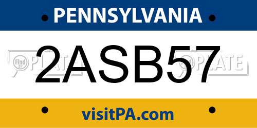 2ASB57 Pennsylvania License Plate