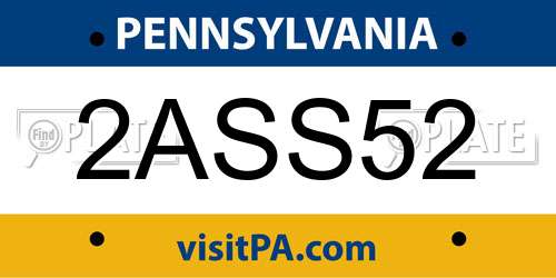 2ASS52 Pennsylvania License Plate