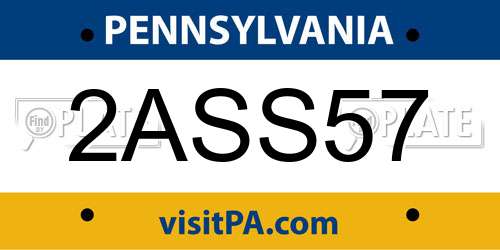 2ASS57 Pennsylvania License Plate