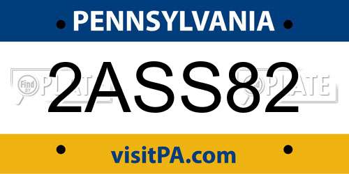 2ASS82 Pennsylvania License Plate
