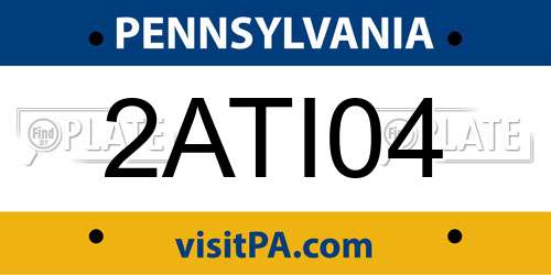 2ATI04 Pennsylvania License Plate