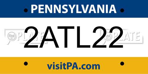 2ATL22 Pennsylvania License Plate