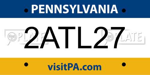 2ATL27 Pennsylvania License Plate