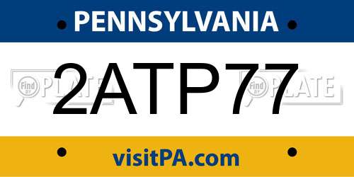 2ATP77 Pennsylvania License Plate