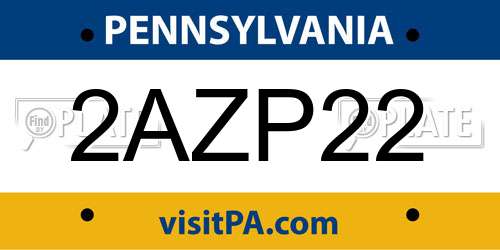 2AZP22 Pennsylvania License Plate