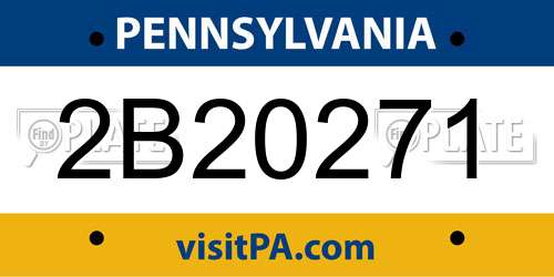 2B20271 Pennsylvania License Plate